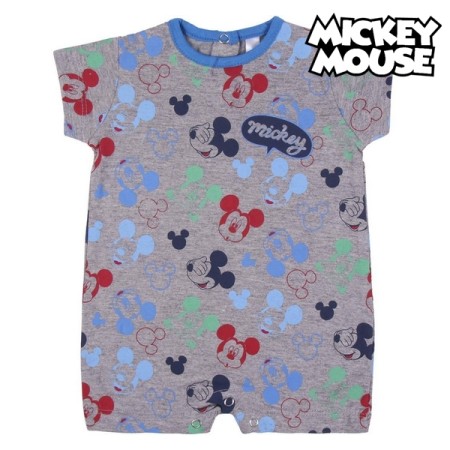 Barboteuse à Manches Courtes pour Bébé Mickey Mouse Gris