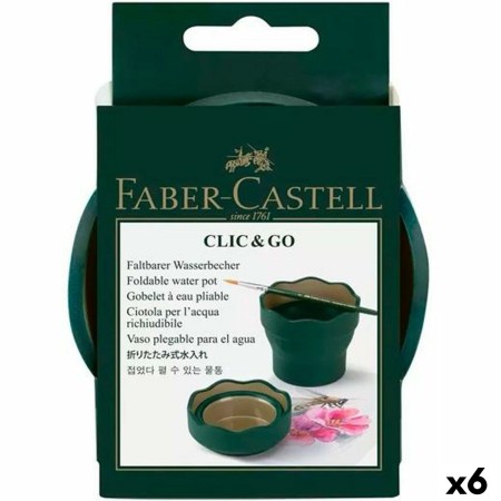 Verre Faber-Castell Clic & Go Pliable Vert foncé (6 Unités)