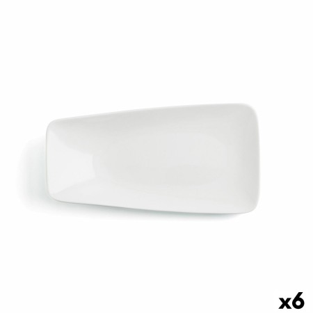 Assiette plate Ariane Vital Rectangulaire Céramique Blanc (33 x 23 cm) (6 Unités)