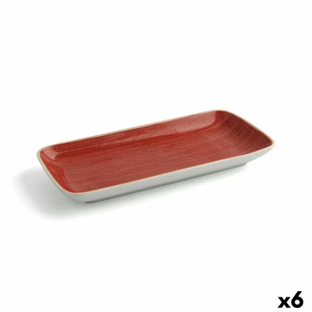 Fuente de Cocina Ariane Terra Rectangular Cerámica Rojo (28 x 14 cm) (6 Unidades)