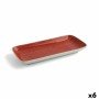 Plat à Gratin Ariane Terra Rectangulaire Céramique Rouge (28 x 14 cm) (6 Unités)