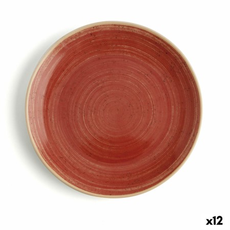 Plato Llano Ariane Terra Cerámica Rojo (Ø 18 cm) (12 Unidades)