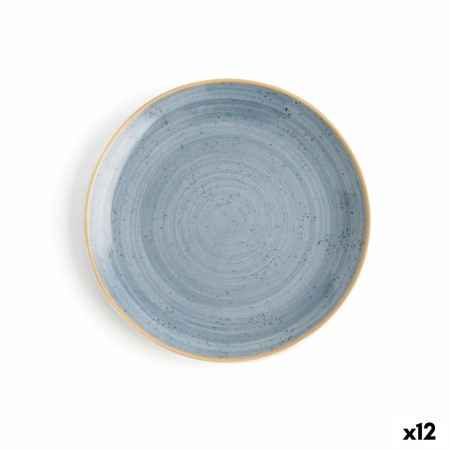 Plato Llano Ariane Terra Cerámica Azul (Ø 21 cm) (12 Unidades)