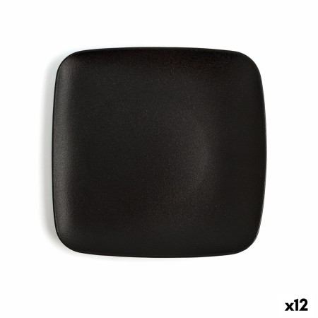 Assiette plate Ariane Antracita Carré Céramique Noir (20 cm) (12 Unités)