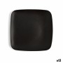 Plato Llano Ariane Antracita Cuadrado Cerámica Negro (20 cm) (12 Unidades)