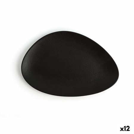 Assiette plate Ariane Antracita Triangulaire Céramique Noir (Ø 21 cm) (12 Unités)