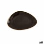 Plato Llano Ariane Terra Triangular Cerámica Marrón (Ø 29 cm) (6 Unidades)
