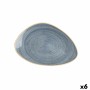 Plato Llano Ariane Terra Triangular Cerámica Azul (Ø 29 cm) (6 Unidades)