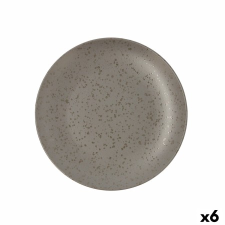 Plato Llano Ariane Oxide Cerámica Gris (Ø 27 cm) (6 Unidades)