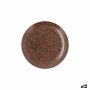 Assiette plate Ariane Oxide Céramique Marron (Ø 21 cm) (12 Unités)