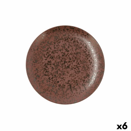 Plato Llano Ariane Oxide Cerámica Marrón (Ø 24 cm) (6 Unidades)