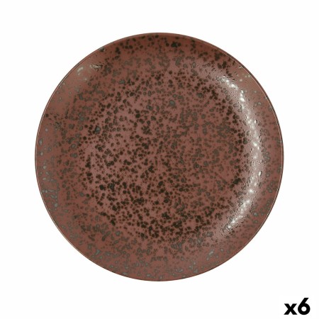 Plato Llano Ariane Oxide Cerámica Marrón (Ø 31 cm) (6 Unidades)