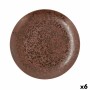 Plato Llano Ariane Oxide Cerámica Marrón (Ø 31 cm) (6 Unidades)
