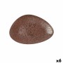 Plato Llano Ariane Oxide Triangular Cerámica Marrón (Ø 29 cm) (6 Unidades)