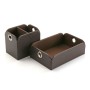 Vide-poches Versa Marron Cuir Synthétique Métal (13 x 6,5 x 20 cm)