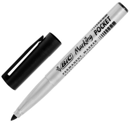 Rotulador permanente Bic Marking Pocket 1445 Negro (12 Unidades)