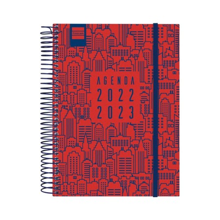 Agenda Finocam 2022-2023 Escolar Rojo Cuarto (17 x 21,2 x 2,2 cm)