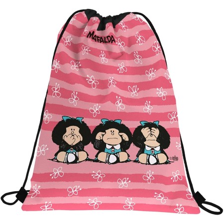 Bolsa Mochila con Cuerdas Grafoplas Mafalda Rosa (36 x 47 cm)