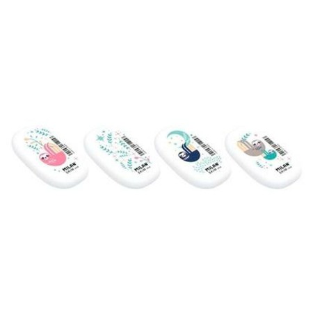 Goma de borrar Milan Cuddle Collection Set 6,4 x 4 x 0,9 cm Blanco (16 Unidades)