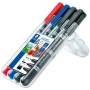 Ensemble de Marqueurs Staedtler Lumocolor 348 4 Pièces Permanent Double pointe