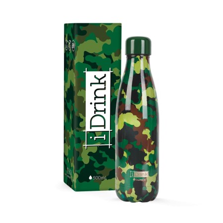 Botella Térmica iTotal Verde Camuflaje Acero Inoxidable (500 ml)