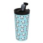 Taza Termo con Tapa iTotal Azul Oso Panda Doble pared Acero Inoxidable 350 ml