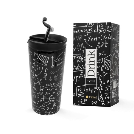 Tasse Thermos avec Couvercle iTotal Mathematics Noir Double paroi Acier inoxydable 350 ml