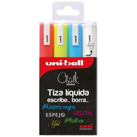 Set de Rotuladores Uni-Ball PWE-5M 4 Piezas Pizarra blanca