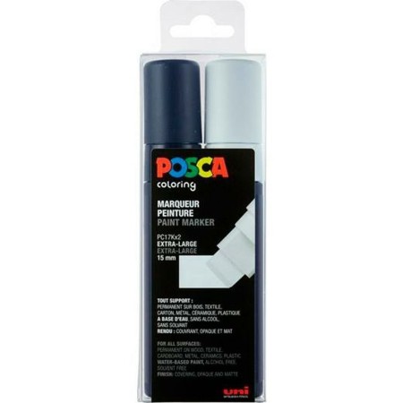 Set de Marcadores POSCA PC-17K Negro Blanco 2 Piezas