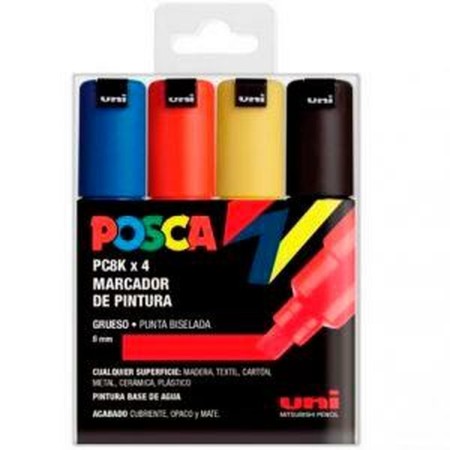 boîte de marqueurs POSCA PC-5M Basic Multicouleur 4 Pièces