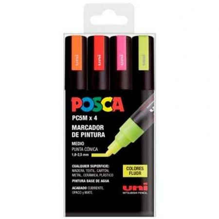 Set de Marcadores POSCA PC-5M Fluor 4 Piezas