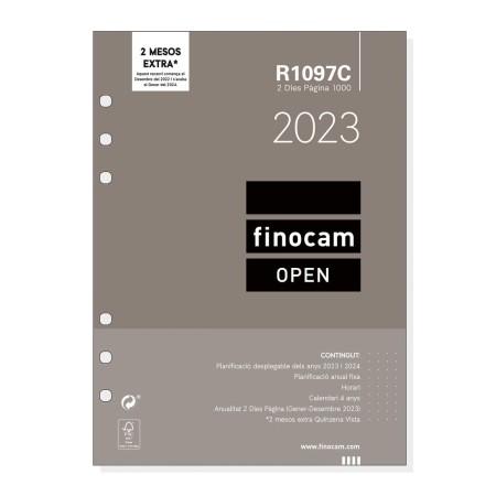 Agenda Finocam OPEN R1097 Recambio 2023 (15,5 x 21,5 cm)