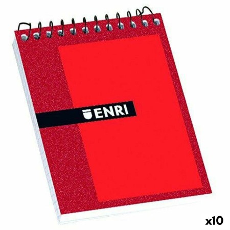 Bloc de Notes ENRI Rouge 4 mm 80 Volets 1/16" (10 Unités)