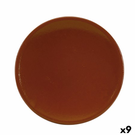 Assiette Raimundo Réfracteur Faïence Céramique Marron (Ø 28 cm) (9 Unités)