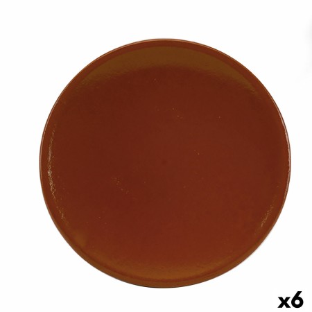 Assiette Raimundo Réfracteur Faïence Céramique Marron (Ø 30 cm) (6 Unités)