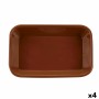 Plat à Gratin Raimundo Faïence Céramique Marron (35 x 25 x 6 cm) (4 Unités)