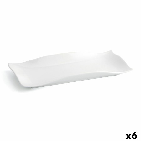 Assiette plate Quid Gastro Fun Céramique Blanc (29,5 x 11 x 3 cm) (6 Unités)