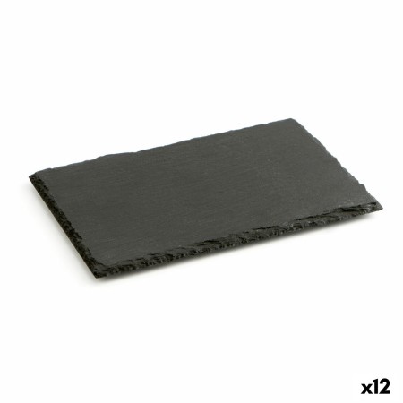 Bandeja de Cerámica Efecto Pizarra Quid Gastro Fun Negro (30 x 20 cm) (12 Unidades)