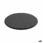 Plateau en Céramique Effet Ardoise Quid Select Rond Noir (25 cm) (12 Unités)