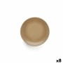 Assiette plate Anaflor Faïence Céramique Beige (25 cm) (8 Unités)