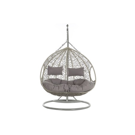 Sillón de jardín DKD Home Decor Gris Poliéster ratán sintético Aluminio