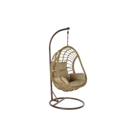 Sillón de jardín DKD Home Decor Marrón Metal Poliéster ratán sintético (90 x 70 x 110 cm) (90 x 65 x 193 cm)