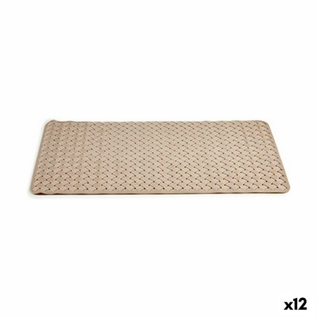 Tapis de bain Tressé Beige PVC (38 x 0,03 x 78 cm) (12 Unités)