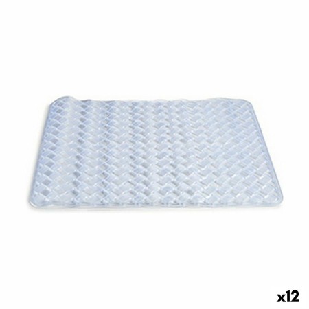 Alfombra de baño Trenzado Transparente PVC (0,03 x 50 x 50 cm) (12 Unidades)