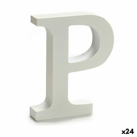 Lettre P Bois Blanc (2 x 16 x 14,5 cm) (24 Unités)