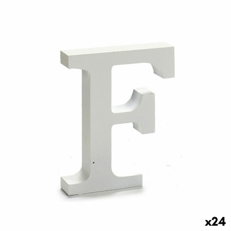 Letra F Madera Blanco (2 x 16 x 14,5 cm) (24 Unidades)