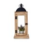 Farol Natural Negro Metal Madera (18 x 43 x 18 cm) (6 Unidades)