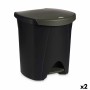 Poubelle à pédale Anthracite 48 L polypropylène (39 x 44 x 40 cm) (2 Unités)