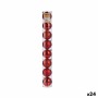 Set de Bolas de Navidad Rojo PVC (7 x 8 x 7 cm) (24 Unidades)