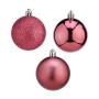 Set de Bolas de Navidad Rosa PVC (Ø 8 cm) (24 Unidades)